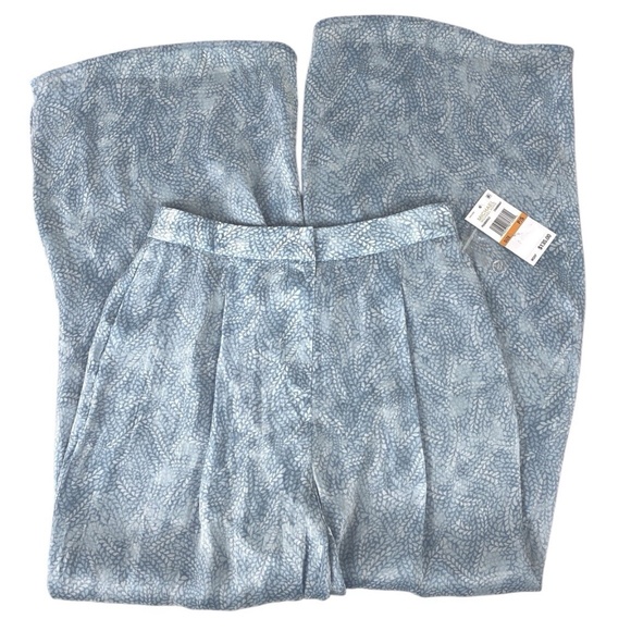 Michael Kors Petite Small Petal Wide Leg Pants High Rise Pleated Pockets - Picture 8 of 8